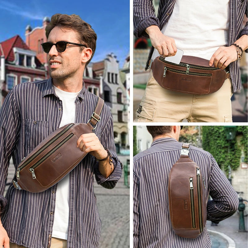 Sac banane en cuir pour professionnel
