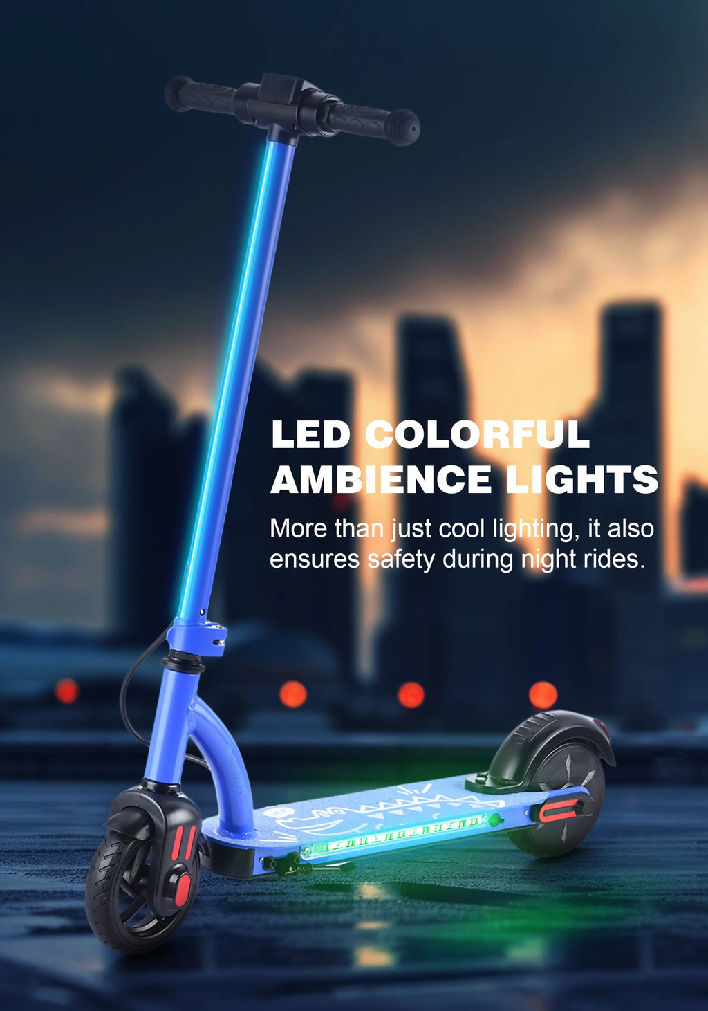 Trottinette électrique enfant  de  6-12 ans  16km/h Max