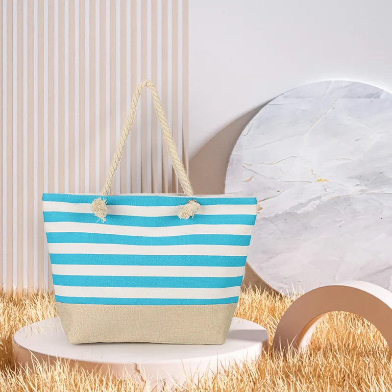 Cabas sac à rayures A-B-C-D-E-F-G-H-I-ShopGET® 