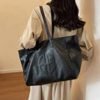 Gros sac cabas femme Marron-Noir-ShopGET® 