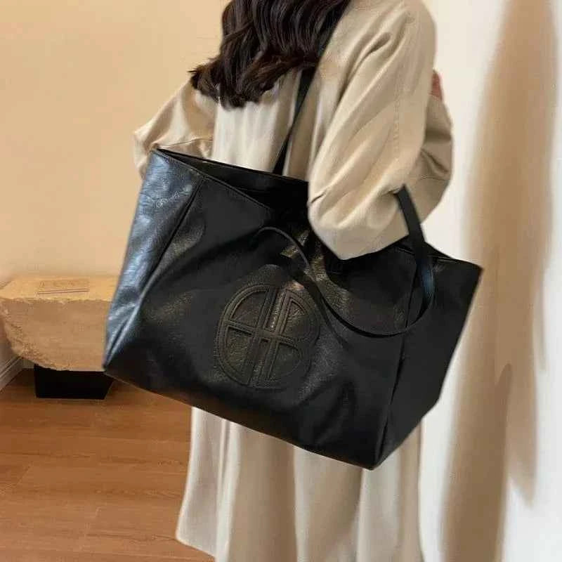 Gros sac cabas femme Marron-Noir-ShopGET® 