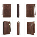 Mini pochette homme en cuir Marron / 13.5 x 22.5 x 3.5 cm-ShopGET® 