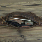 Sac banane en cuir solide pour homme