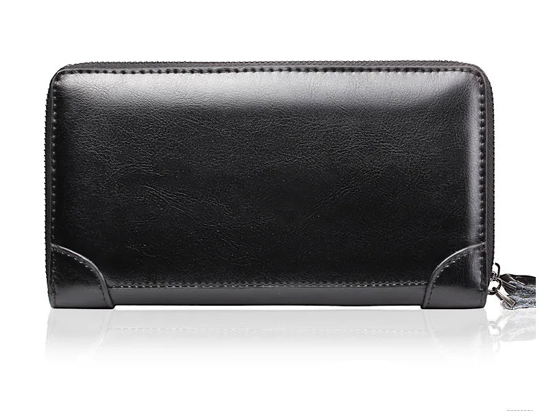 Pochette homme cuir brillant Noir / 21cm5cm12cm-Marron / 21cm5cm12cm-ShopGET® 