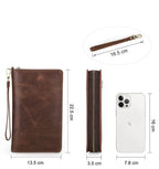 Mini pochette homme en cuir Marron / 13.5 x 22.5 x 3.5 cm-ShopGET® 