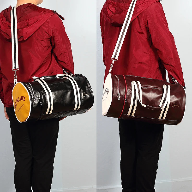 Sac polochon homme vintage Bordeau-Noir Jaune-Bordeau Noir-Rouge-Vert-Noir Blanc-Bleu-Noir-ShopGET® 