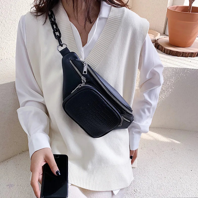 Sac banane en cuir femme