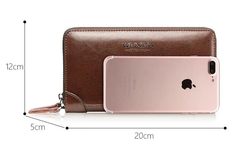 Pochette homme cuir brillant Noir / 21cm5cm12cm-Marron / 21cm5cm12cm-ShopGET® 