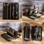 Mini pochette homme en cuir Marron / 13.5 x 22.5 x 3.5 cm-ShopGET® 