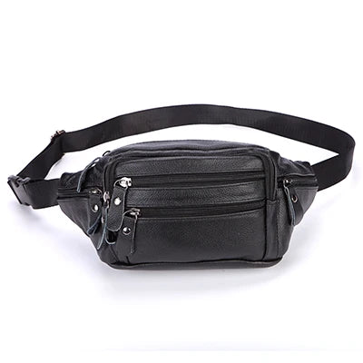 Sac banane en cuir multipoche homme