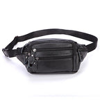 Sac banane en cuir multipoche homme