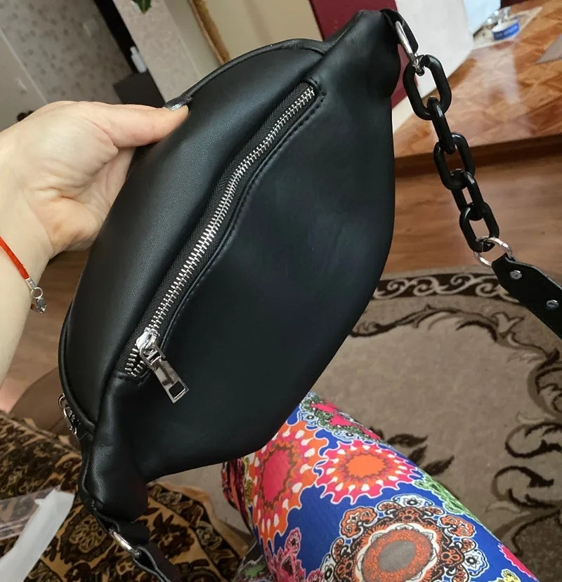 Sac banane en cuir femme