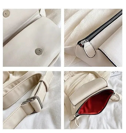 Sac banane en cuir vert avec bandoulière