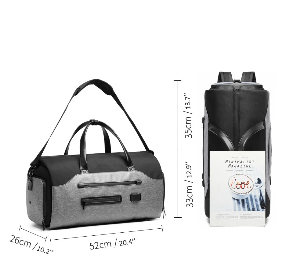 Sac weekend gentlemen de luxe Noir-Gris-ShopGET® 