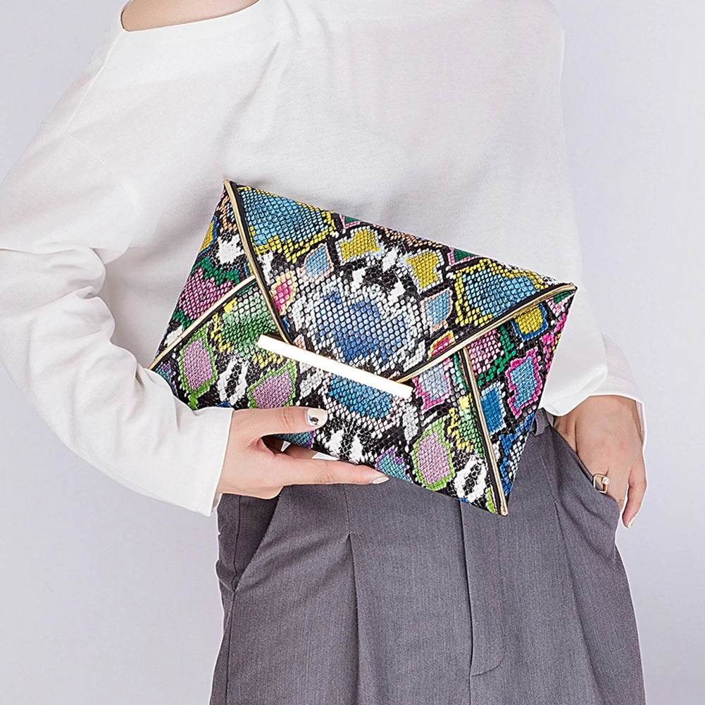 Pochette femme multicolore en cuir - ShopGET®