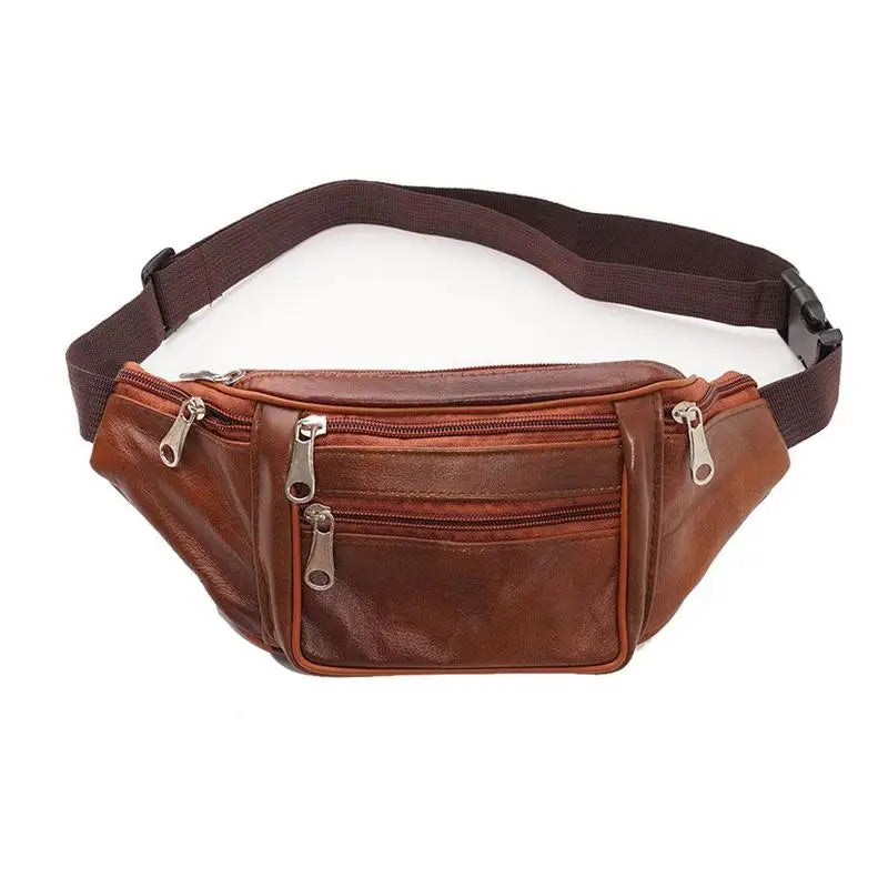 Sac banane en cuir doré jaune