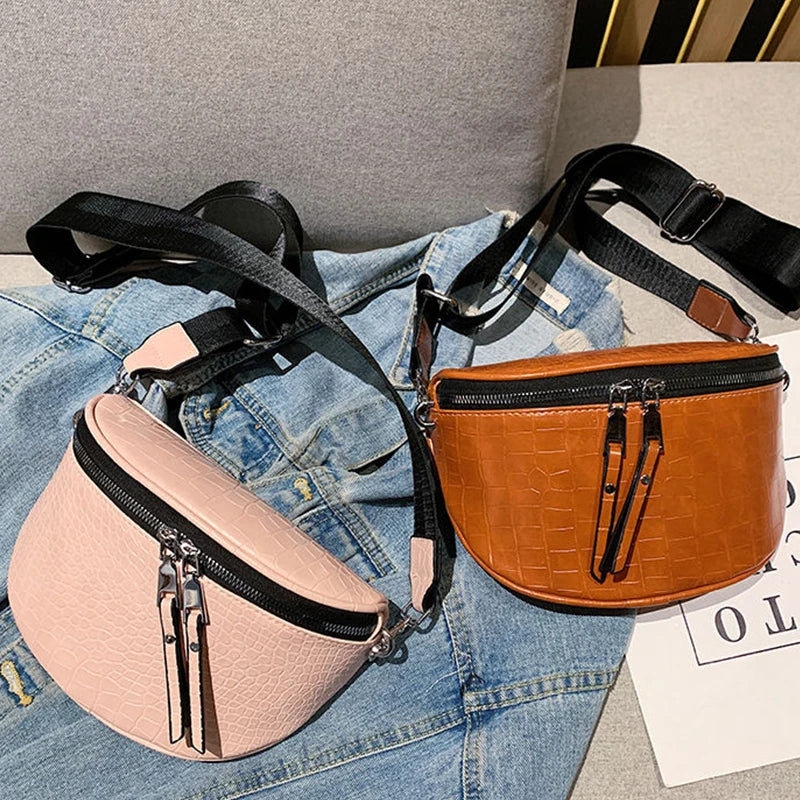 Sac banane femme chic marron de luxe