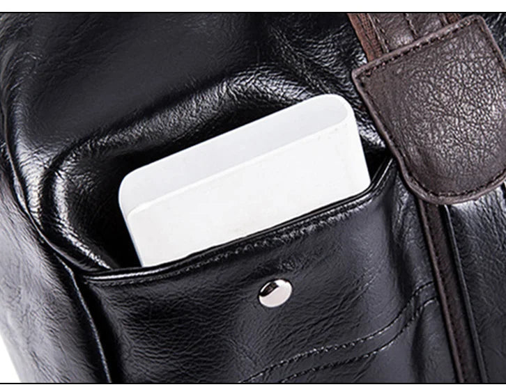 Sac polochon marcel en PU Cuir Noir / 50 x 22 x 21 Cm-ShopGET® 