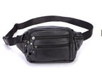 Sac banane en cuir multipoche homme