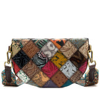 Sac banane femme chic multicolore plaid en cuir - ShopGET®