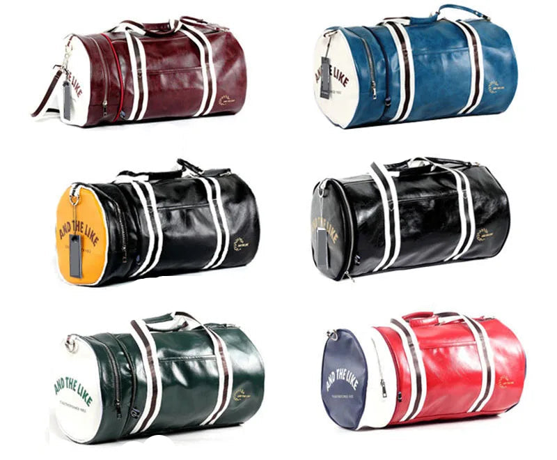 Sac polochon  homme cuir Rouge / 45 x 30 x 30 cm-Burgundy / 45 x 30 x 30 cm-Noir Blanc / 45 x 30 x 30 cm-Noir Jaune / 45 x 30 x 30 cm-Noir / 45 x 30 x 30 cm-Burgundy Noir / 45 x 30 x 30 cm-Bleu / 45 x 30 x 30 cm-Vert / 45 x 30 x 30 cm-ShopGET® 