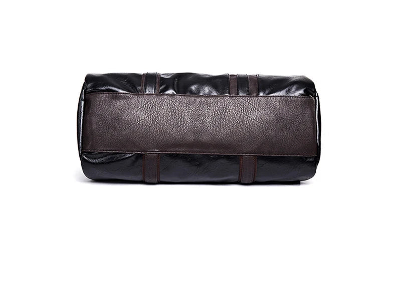 Sac polochon marcel en PU Cuir Noir / 50 x 22 x 21 Cm-ShopGET® 