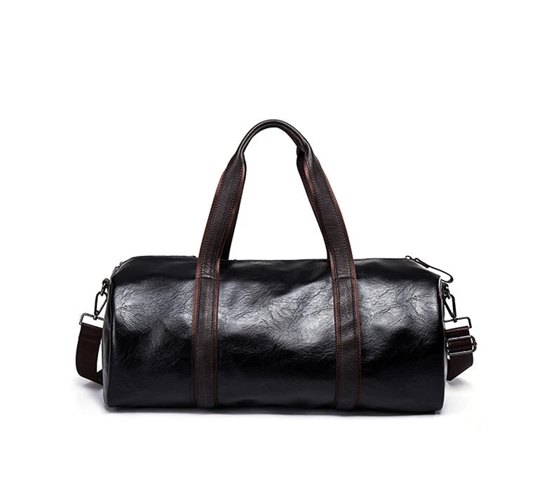 Sac polochon marcel en PU Cuir Noir / 50 x 22 x 21 Cm-ShopGET® 