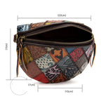 Sac banane femme chic multicolore plaid en cuir - ShopGET®