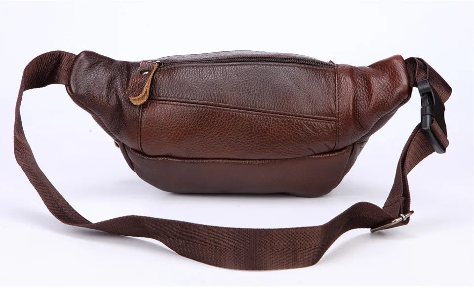 Sac banane en cuir multipoche homme