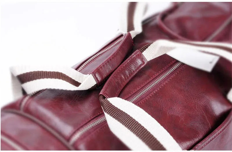 Sac polochon  homme cuir Rouge / 45 x 30 x 30 cm-Burgundy / 45 x 30 x 30 cm-Noir Blanc / 45 x 30 x 30 cm-Noir Jaune / 45 x 30 x 30 cm-Noir / 45 x 30 x 30 cm-Burgundy Noir / 45 x 30 x 30 cm-Bleu / 45 x 30 x 30 cm-Vert / 45 x 30 x 30 cm-ShopGET® 