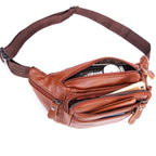 Sac banane en cuir multipoche homme