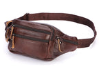 Sac banane en cuir multipoche homme