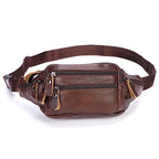 Sac banane en cuir multipoche homme