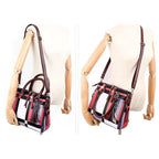 Sac cabas femme ensemble de 4 Pièces Rouge-Noir-Bleu A-Bleu-Marron-ShopGET® 