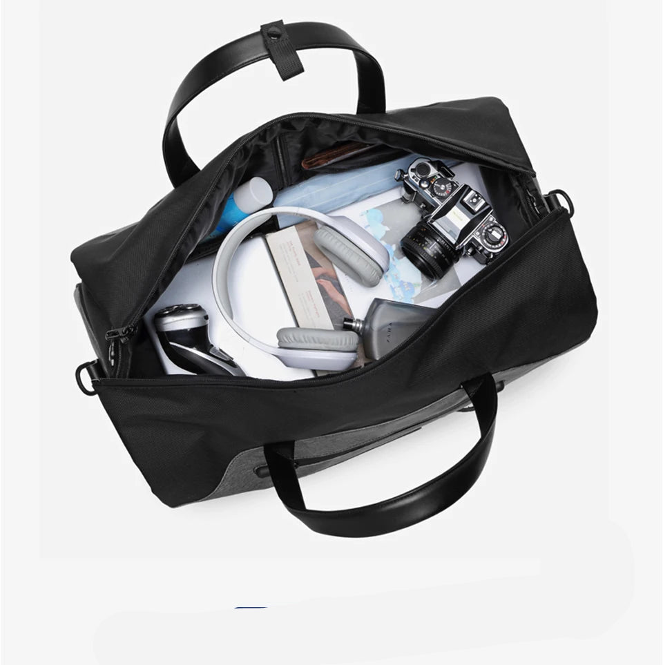 Sac weekend gentlemen de luxe Noir-Gris-ShopGET® 