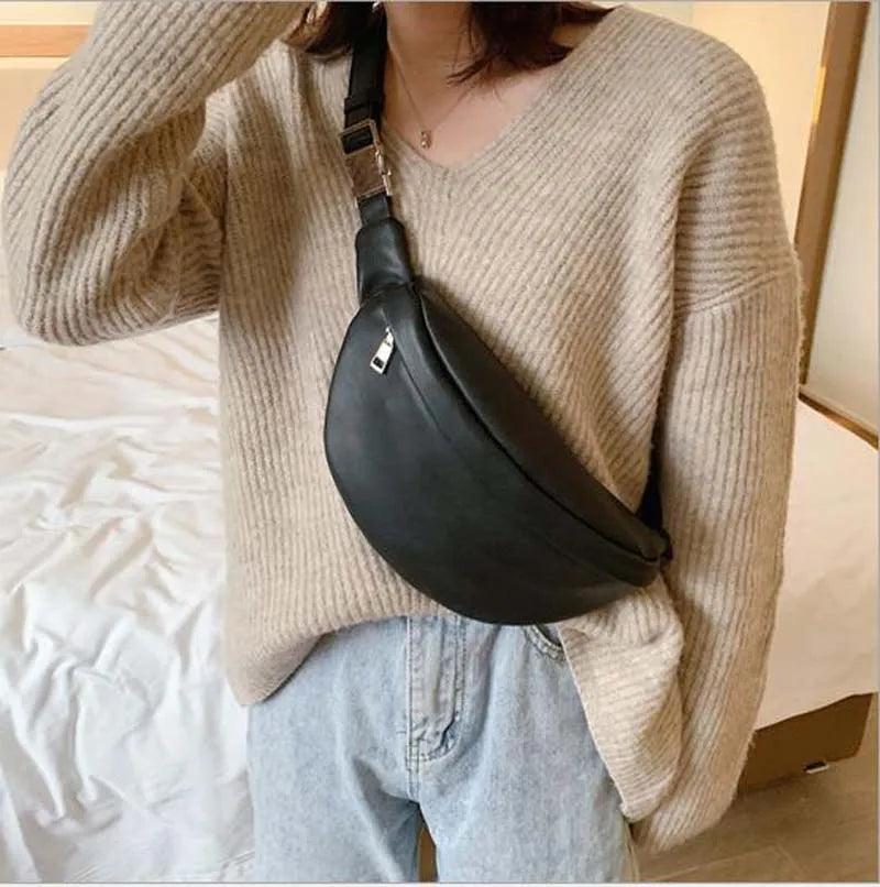Sac banane en cuir femme