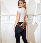 Sac banane femme chic multicolore plaid en cuir - ShopGET®