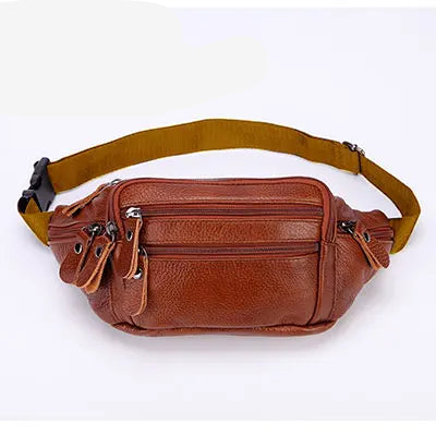 Sac banane en cuir multipoche homme