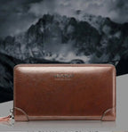Pochette homme cuir brillant Noir / 21cm5cm12cm-Marron / 21cm5cm12cm-ShopGET® 