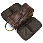 Trousse de toilette homme cuir noir à suspendre - ShopGET®