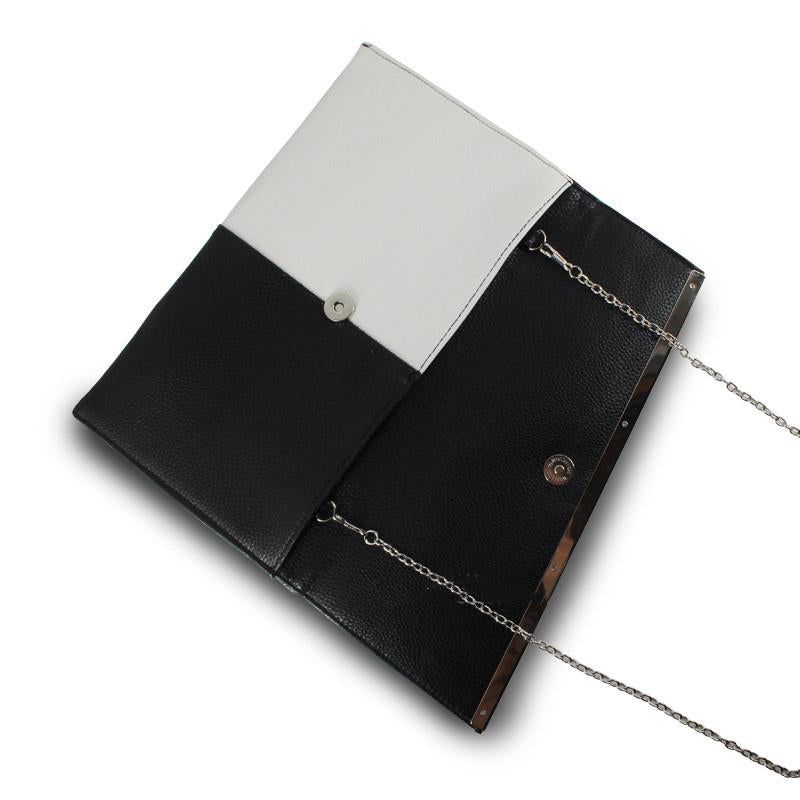 Sac bandoulière pochette femme géométrique Noir-ShopGET® 