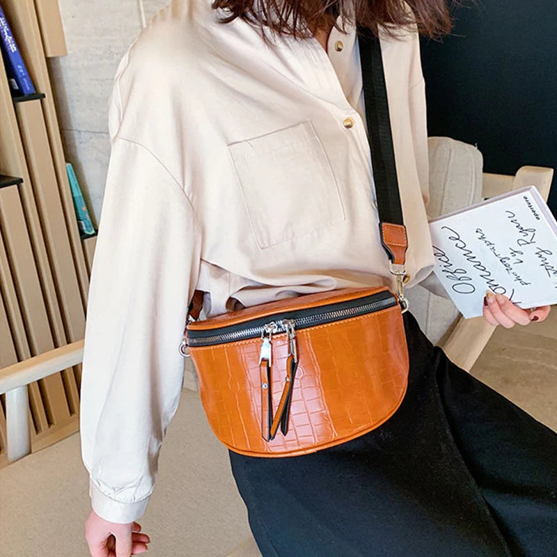 Sac banane femme chic marron de luxe