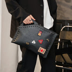 Pochette homme cuir bandoulière Noir-ShopGET® 