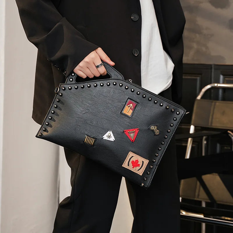 Pochette homme cuir bandoulière Noir-ShopGET® 