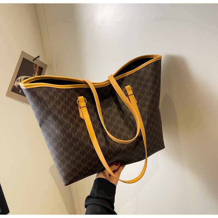 Grand sac cabas femme cuir Beige-Marron-Noir-Shopget 