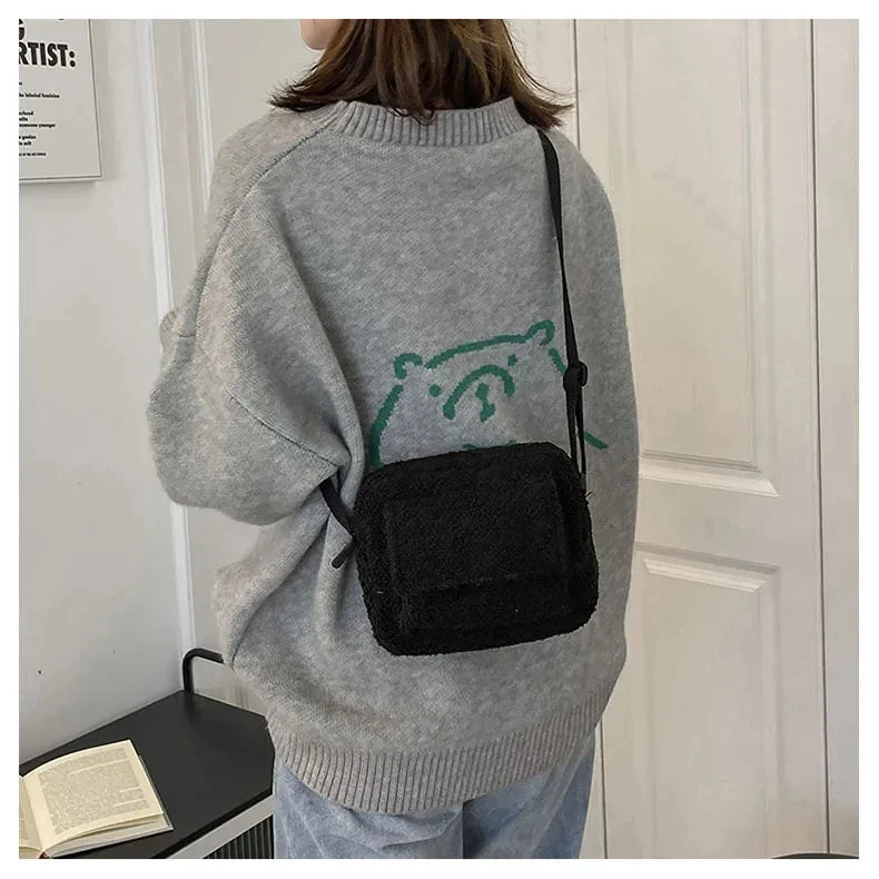 Petit sac banane velours carré