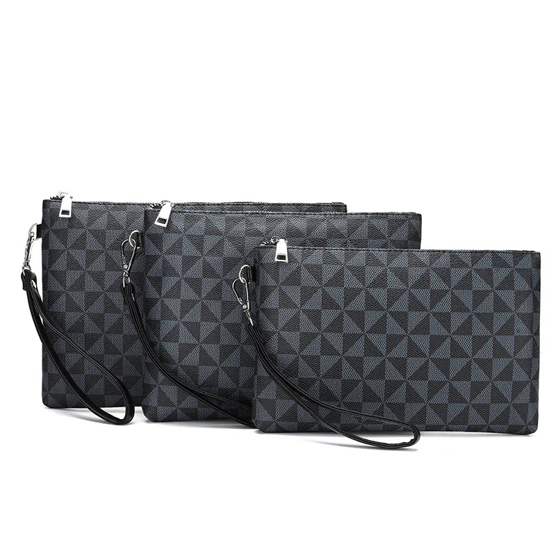 Pochette homme élite moderne Bleu / 24cm x 15cm x 2cm-Bleu / 28cm x 19cm x 2cm-Marron / 24cm x 15cm x 2cm-Marron / 28cm x 19cm x 2cm-ShopGET® 
