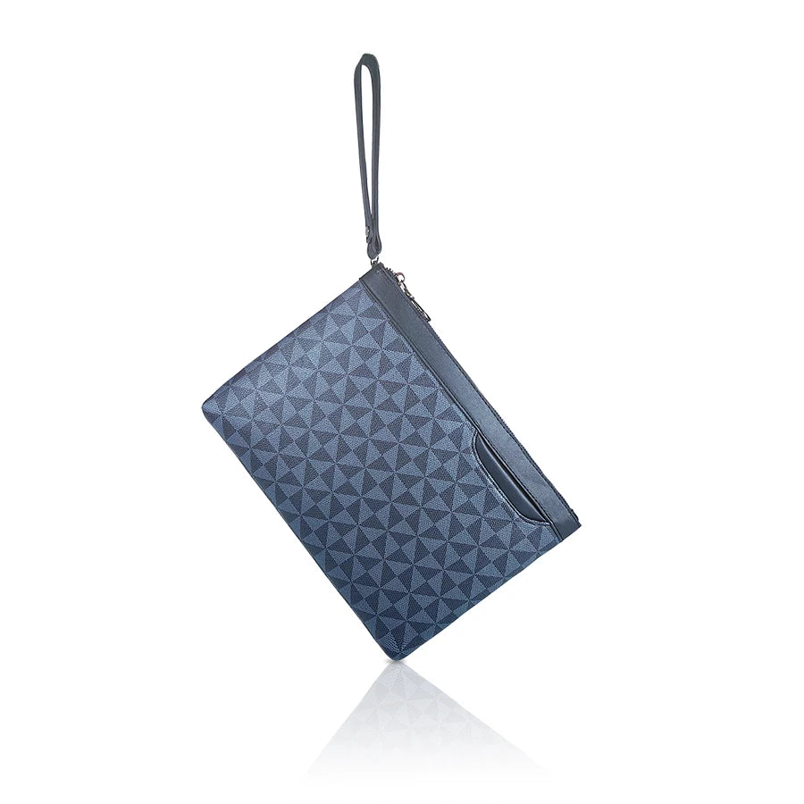 Pochette homme en plaid de couleur bleu Bleu-ShopGET® 