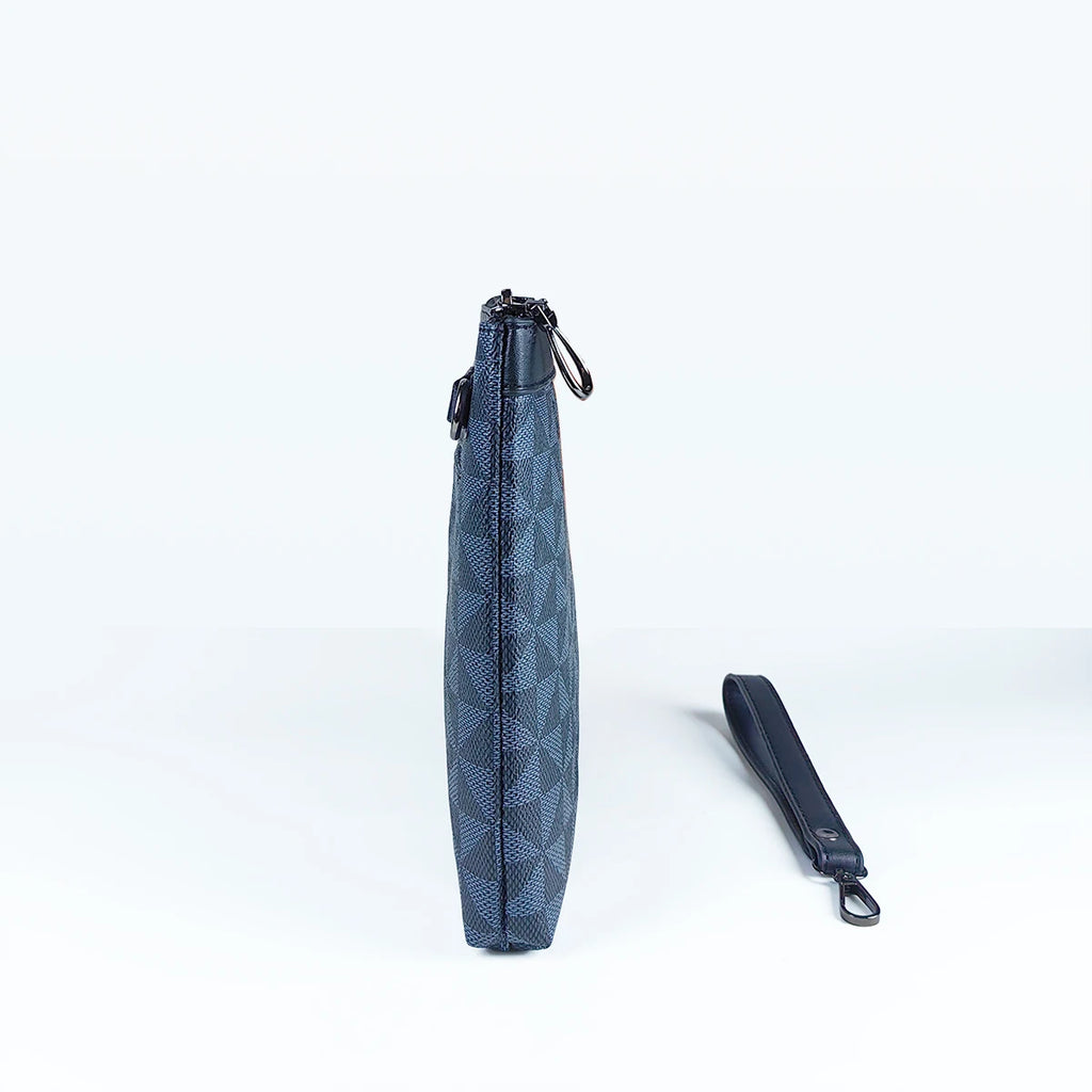 Pochette homme en plaid de couleur bleu Bleu-ShopGET® 