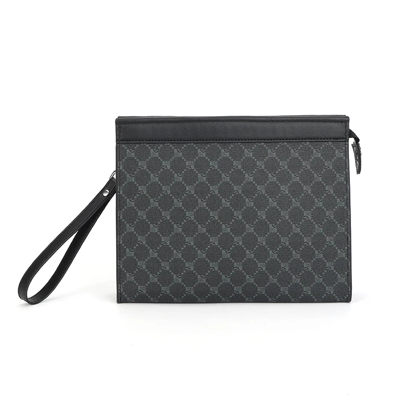 Pochette homme tendance en plaid Noir-ShopGET® 